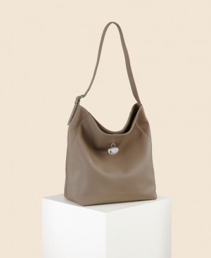 Grey Brown Cafuné Drop Hobo Women's Tote Bags | SWN577NE