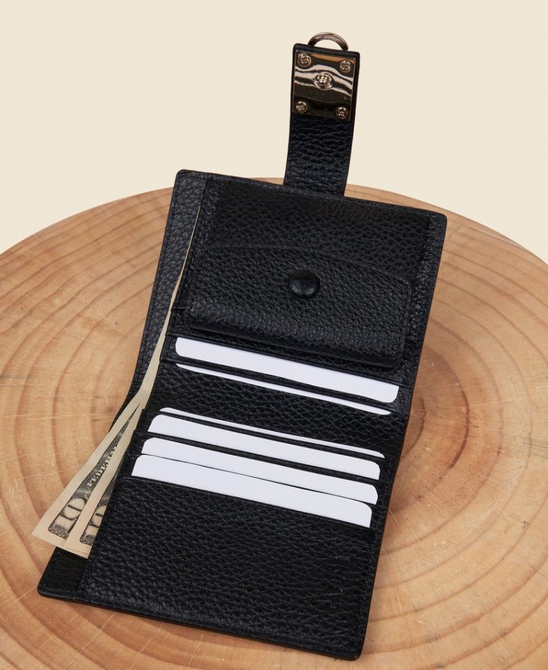 Black Cafuné Stance Flap Women's Wallets | WNN687UT