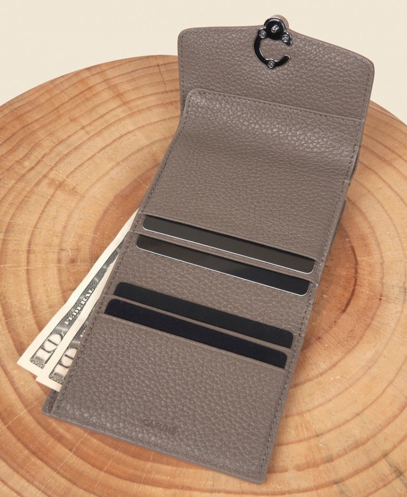 Grey Brown Cafuné Double-C Women's Wallets | HVW8253KA