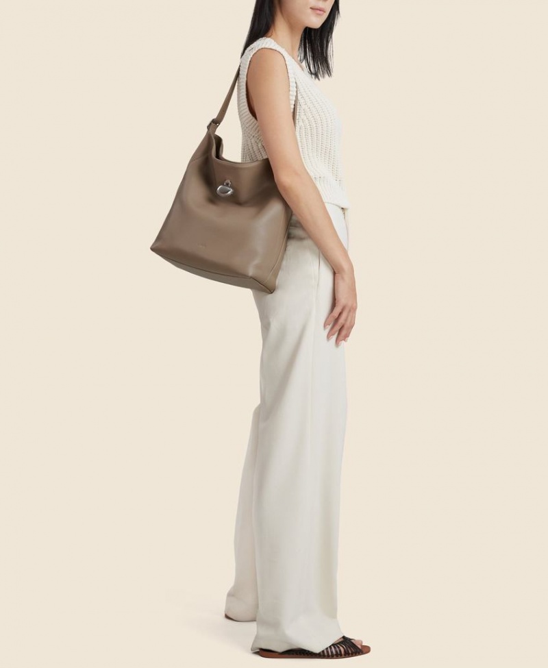 Grey Brown Cafuné Drop Hobo Women's Tote Bags | SWN577NE