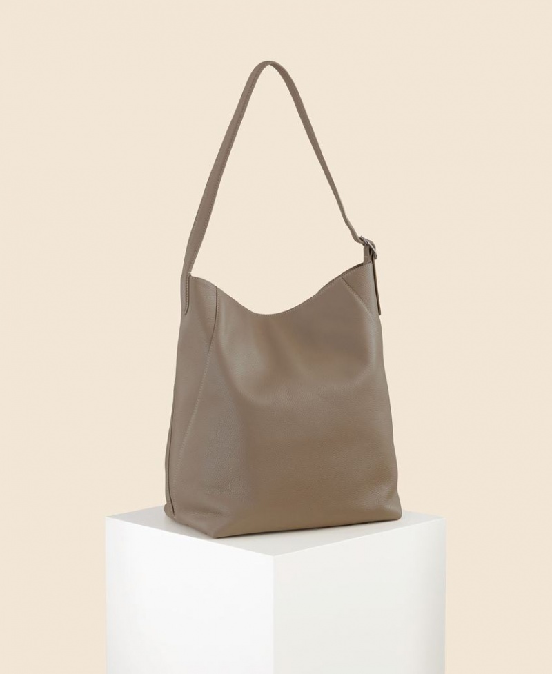 Grey Brown Cafuné Drop Hobo Women's Tote Bags | SWN577NE