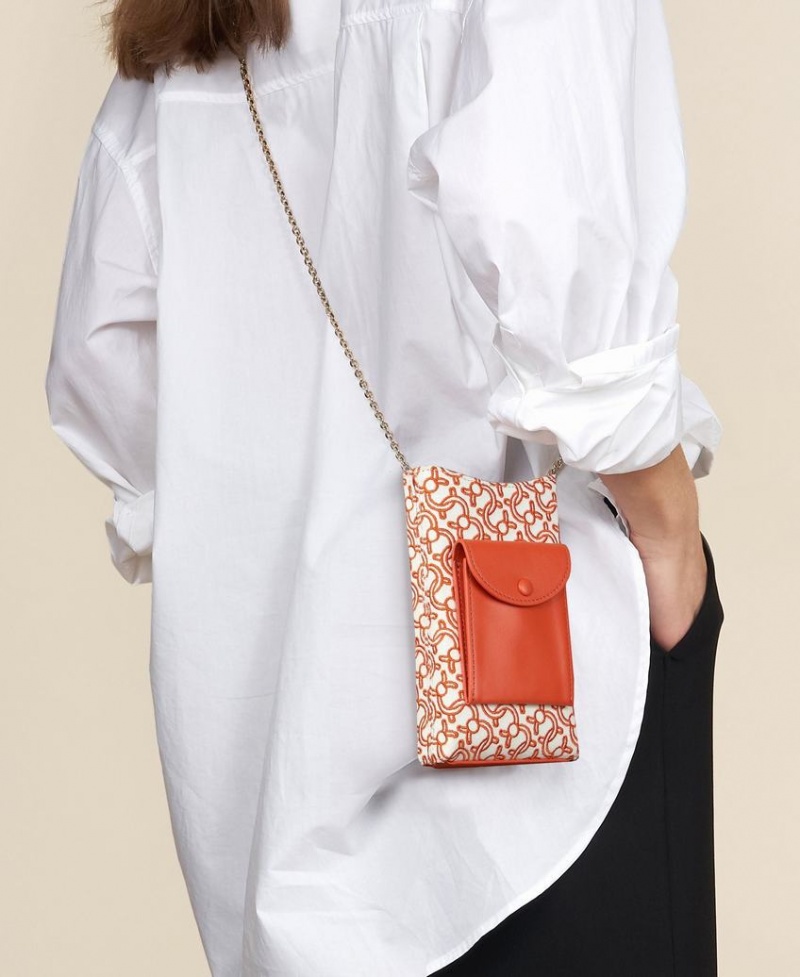 Orange White Cafuné Camber Sling Women's Phone Bag | ZNW6512WL