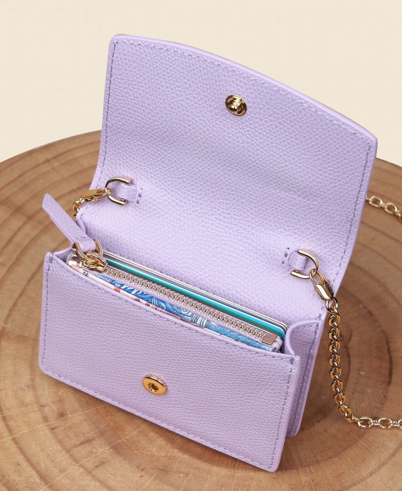 Purple Cafuné Double-C Women's Cardholders | FIL135WH